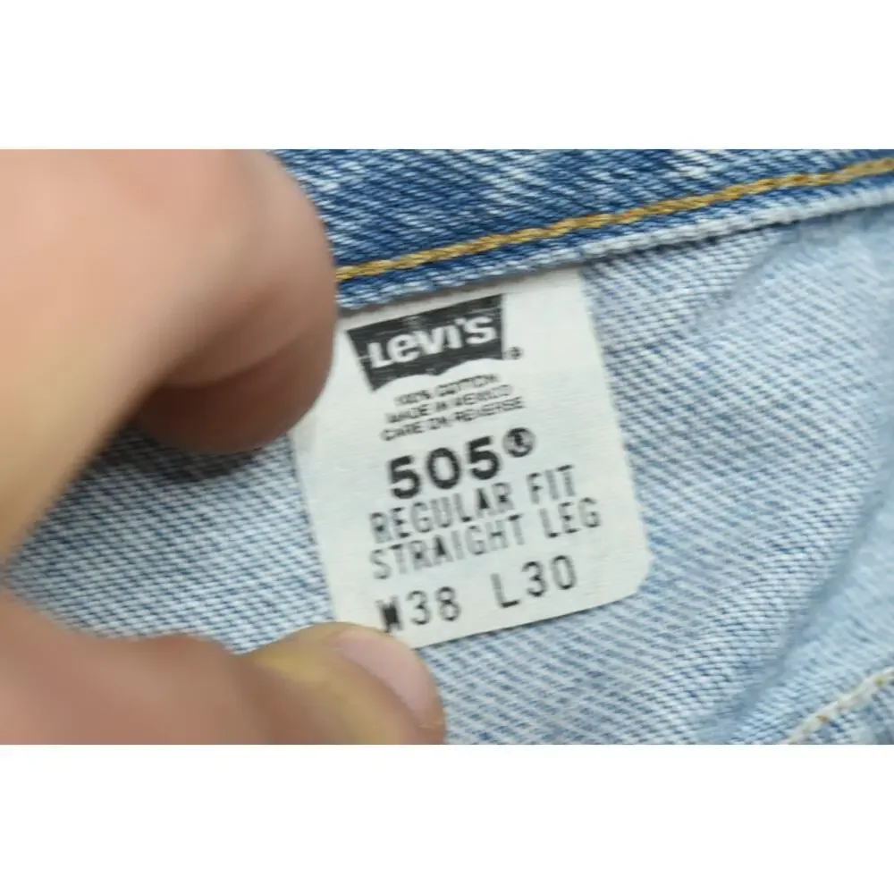 Vintage Levis 505 Jeans Mens 38x30 (36x30) Blue Straight Leg Regular Fit Cotton